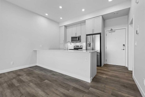 406-255 Les Jardins Park Se, Calgary, AB - Indoor Photo Showing Kitchen