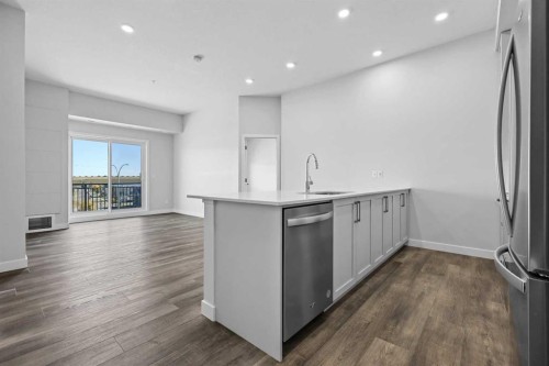 406-255 Les Jardins Park Se, Calgary, AB - Indoor Photo Showing Kitchen With Stainless Steel Kitchen With Upgraded Kitchen