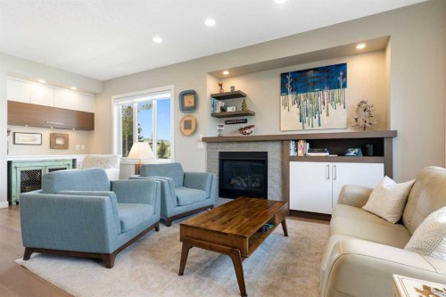 2008 43 Street Nw, Calgary, AB - Indoor Photo Showing Living Room With Fireplace