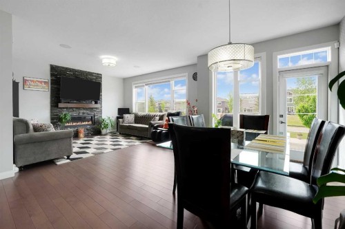 98 Red Sky Green Ne, Calgary, AB - Indoor With Fireplace