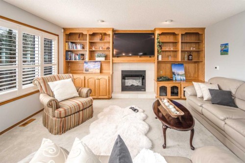 37 Arbour Summit Close Nw, Calgary, AB - Indoor Photo Showing Living Room With Fireplace