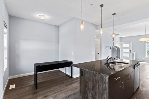 241 Livingston Common Ne, Calgary, AB - Indoor Photo Showing Kitchen With Double Sink With Upgraded Kitchen
