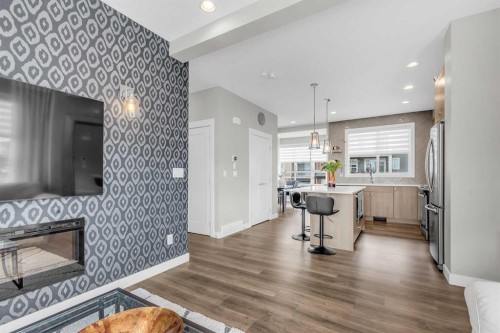 101 Walgrove Cove Se, Calgary, AB - Indoor With Fireplace