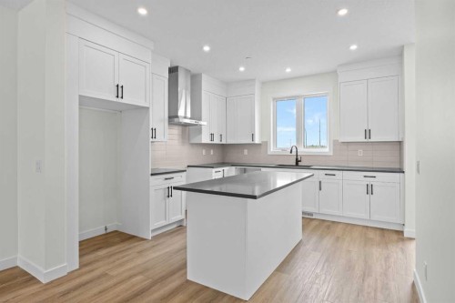 41 Hotchkiss Gardens Se, Calgary, AB - Indoor Photo Showing Kitchen With Upgraded Kitchen