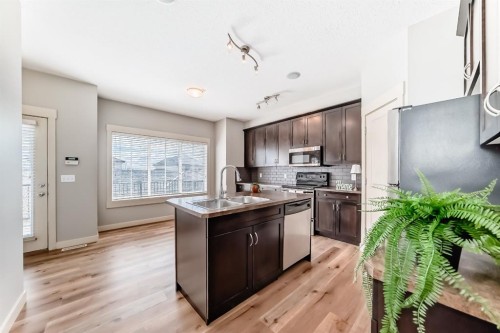 237 Rainbow Falls Drive, Chestermere, AB - Indoor Photo Showing Kitchen With Double Sink