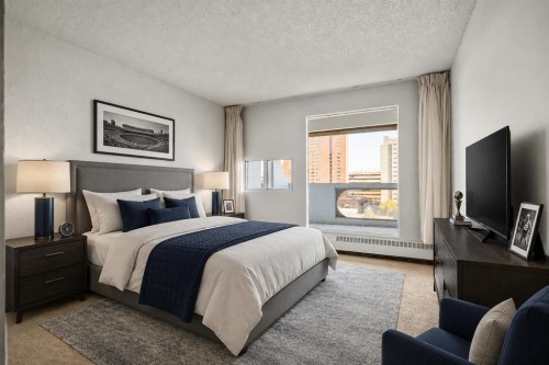 906-221 6 Avenue Se, Calgary, AB - Indoor Photo Showing Bedroom