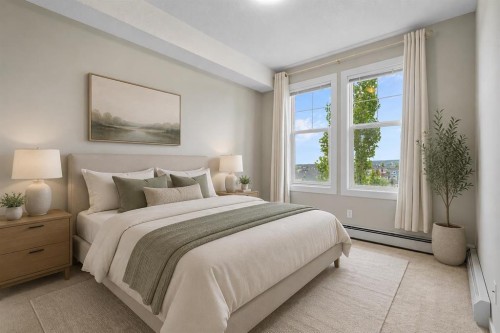 408-2300 Evanston Square Nw, Calgary, AB - Indoor Photo Showing Bedroom