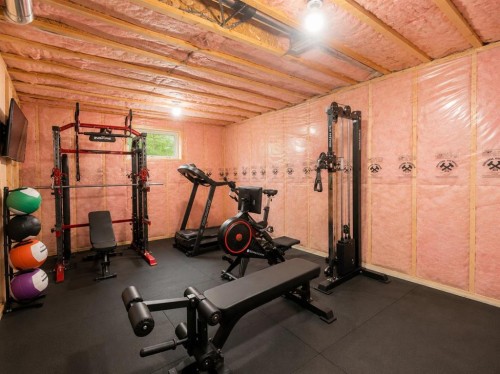 98 Evanscove Circle Nw, Calgary, AB - Indoor Photo Showing Gym Room