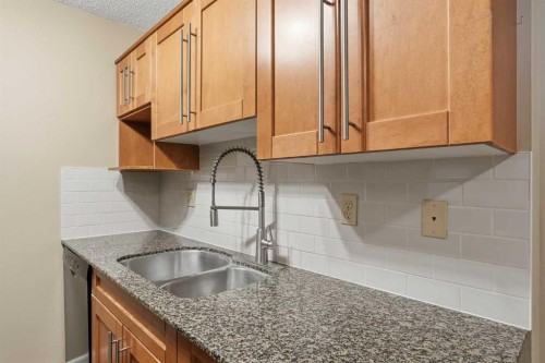 723-6400 Coach Hill Road Sw, Calgary, AB - Indoor Photo Showing Kitchen With Double Sink