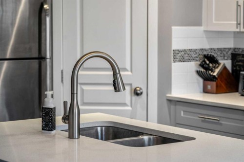 903-881 Sage Valley Boulevard, Calgary, AB - Indoor Photo Showing Kitchen With Double Sink