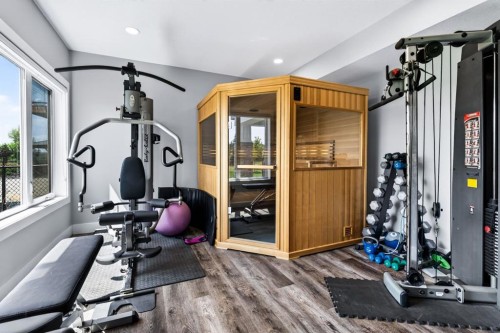 219 Legacy Mount Se, Calgary, AB - Indoor Photo Showing Gym Room