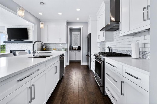 219 Legacy Mount Se, Calgary, AB - Indoor Photo Showing Kitchen With Upgraded Kitchen