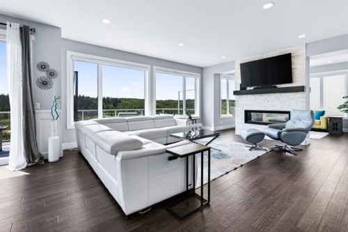 219 Legacy Mount Se, Calgary, AB - Indoor Photo Showing Living Room With Fireplace