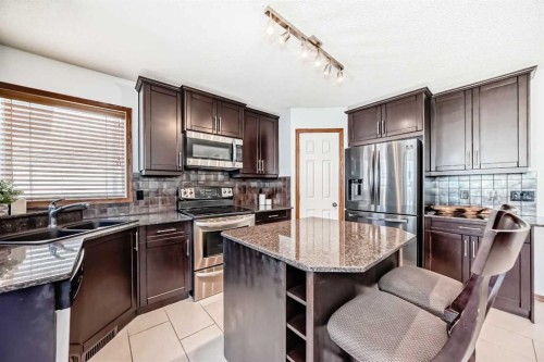 263 Coral Keys Drive Ne, Calgary, AB - Indoor Photo Showing Kitchen With Stainless Steel Kitchen With Double Sink