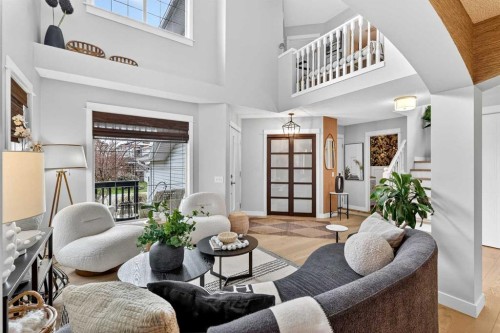 37 Shawbrooke Manor Sw, Calgary, AB - Indoor Photo Showing Living Room With Fireplace