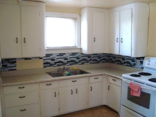 197 First Avenue, Trochu, AB - Indoor Photo Showing Kitchen With Double Sink
