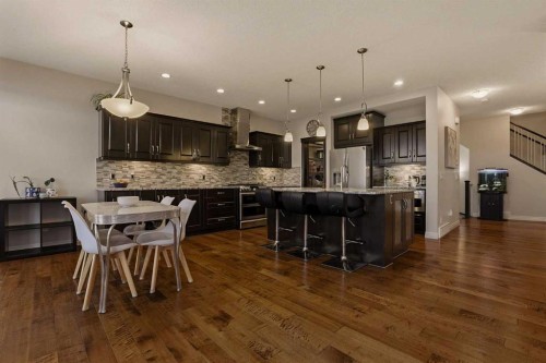 127 Marquis Grove Se, Calgary, AB - Indoor Photo Showing Kitchen With Double Sink With Upgraded Kitchen
