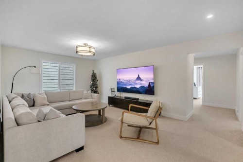 236 Marina Grove Se, Calgary, AB - Indoor Photo Showing Living Room