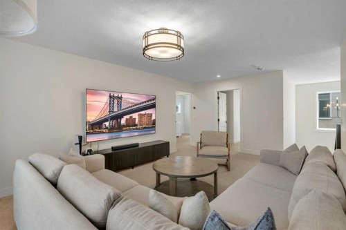236 Marina Grove Se, Calgary, AB - Indoor Photo Showing Living Room