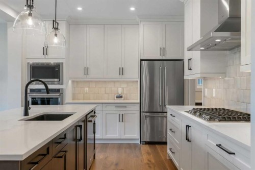 236 Marina Grove Se, Calgary, AB - Indoor Photo Showing Kitchen With Upgraded Kitchen