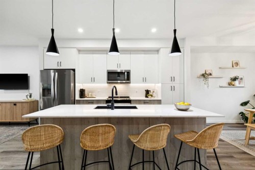44 Creekside Boulevard Sw, Calgary, AB - Indoor Photo Showing Kitchen With Stainless Steel Kitchen With Upgraded Kitchen