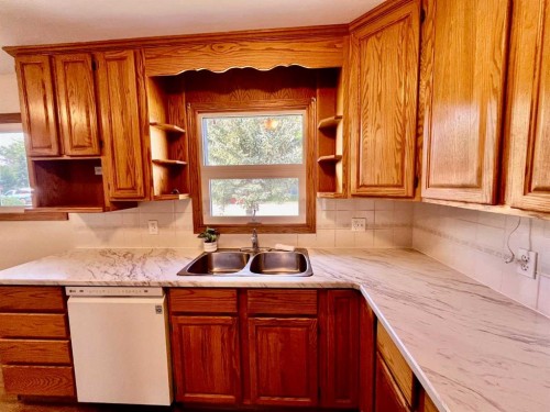223 Allison Street, Acme, AB - Indoor Photo Showing Kitchen With Double Sink