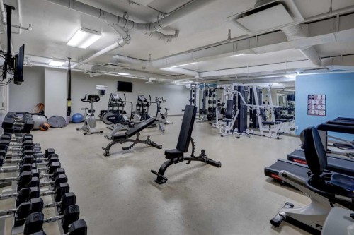 1406-888 4 Avenue Sw, Calgary, AB - Indoor Photo Showing Gym Room