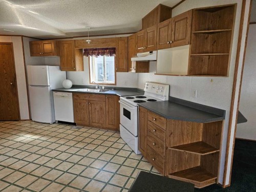 64 Westover Avenue, Claresholm, AB - Indoor Photo Showing Kitchen With Double Sink