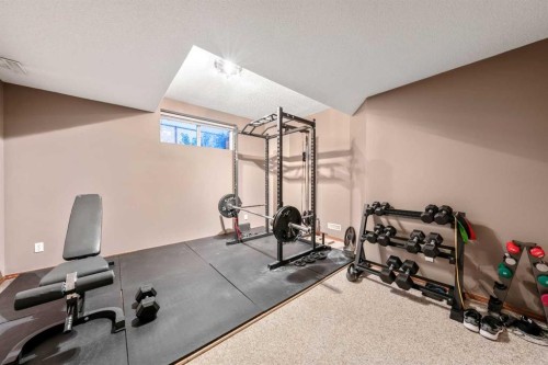 46 4 Street Ne, Langdon, AB - Indoor Photo Showing Gym Room