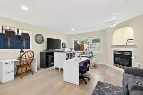 130 Harvest Park Circle Ne, Calgary, AB - Indoor With Fireplace