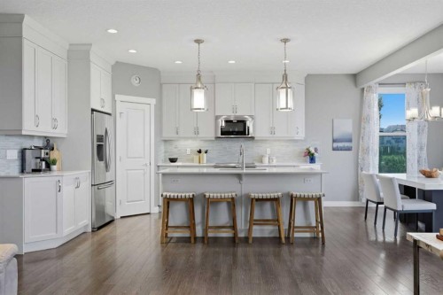 64 Panton Heights Nw, Calgary, AB - Indoor Photo Showing Kitchen With Upgraded Kitchen