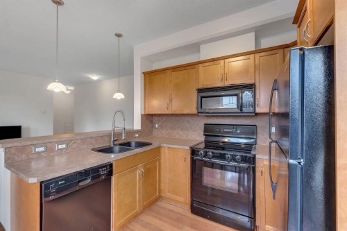 233-3111 34 Avenue Nw, Calgary, AB - Indoor Photo Showing Kitchen With Double Sink
