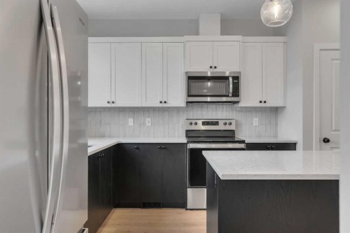 229 Heirloom Way Se, Calgary, AB - Indoor Photo Showing Kitchen With Stainless Steel Kitchen