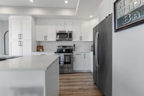 258 Canals Crossing Sw, Airdrie, AB - Indoor Photo Showing Kitchen With Upgraded Kitchen