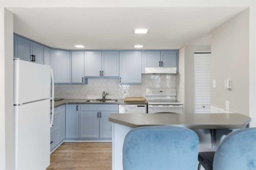 57-2225 Oakmoor Drive Sw, Calgary, AB - Indoor Photo Showing Kitchen With Double Sink