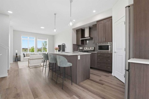 352 Dawson Drive, Chestermere, AB - Indoor Photo Showing Kitchen With Upgraded Kitchen