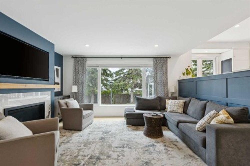 5924 Dalridge Hill Nw, Calgary, AB - Indoor Photo Showing Living Room With Fireplace