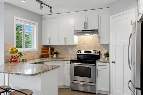390 Douglas Ridge Circle Se, Calgary, AB - Indoor Photo Showing Kitchen With Stainless Steel Kitchen With Upgraded Kitchen