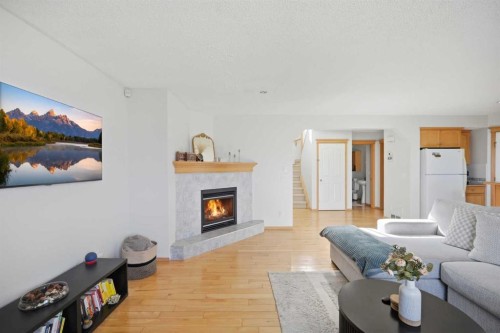 101 Coville Crescent Ne, Calgary, AB - Indoor Photo Showing Living Room With Fireplace