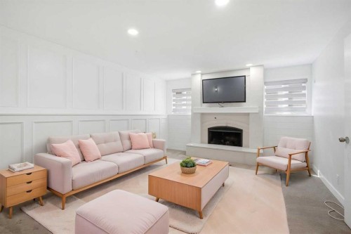 187 Templeton Circle Ne, Calgary, AB - Indoor Photo Showing Living Room With Fireplace