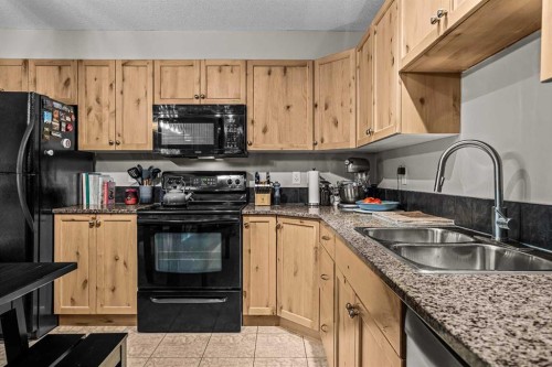 111-300 Palliser, Canmore, AB - Indoor Photo Showing Kitchen With Double Sink