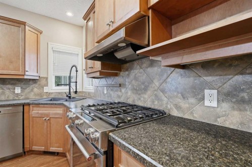 378 Chaparral Ridge Circle Se, Calgary, AB - Indoor Photo Showing Kitchen With Double Sink