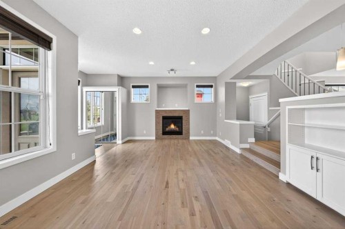 108 Auburn Crest Park Se, Calgary, AB - Indoor With Fireplace