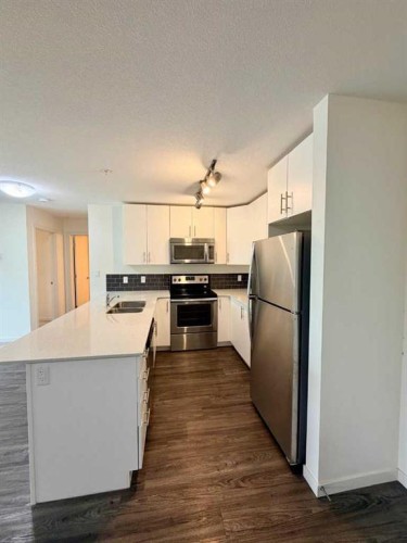 2208-181 Skyview Ranch Manor Ne, Calgary, AB - Indoor Photo Showing Kitchen With Stainless Steel Kitchen With Double Sink