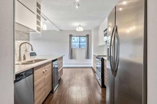 204-1512 16 Avenue Sw, Calgary, AB - Indoor Photo Showing Kitchen With Double Sink With Upgraded Kitchen