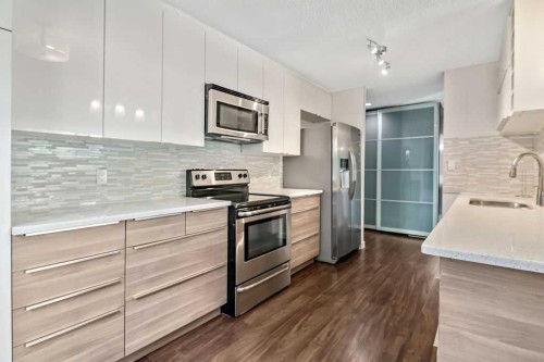 204-1512 16 Avenue Sw, Calgary, AB - Indoor Photo Showing Kitchen With Upgraded Kitchen