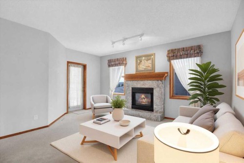 531 Sierra Morena Court Sw, Calgary, AB - Indoor Photo Showing Living Room With Fireplace