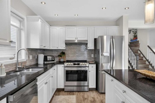 3271 Douglasdale Boulevard Se, Calgary, AB - Indoor Photo Showing Kitchen With Stainless Steel Kitchen With Double Sink With Upgraded Kitchen
