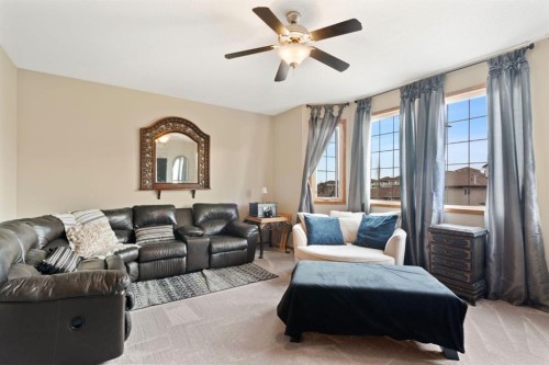 16 Bow Ridge Drive, Cochrane, AB - Indoor Photo Showing Living Room
