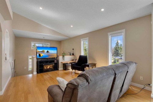 16371 Somercrest Street Sw, Calgary, AB - Indoor Photo Showing Living Room With Fireplace